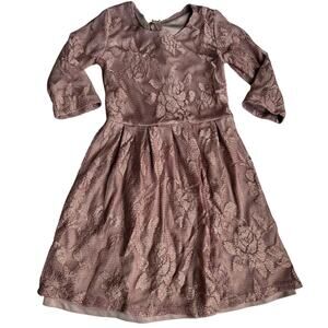 Pippa & Julie Tan Lace Ballerina Dress - Size 7